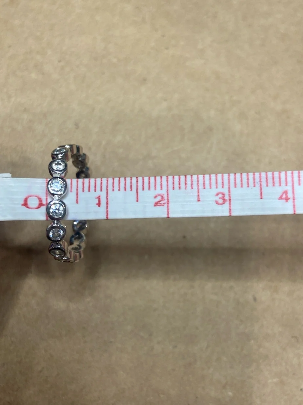 Sterling Silver Crystal Bezel-Set Eternity Band - size 7.5